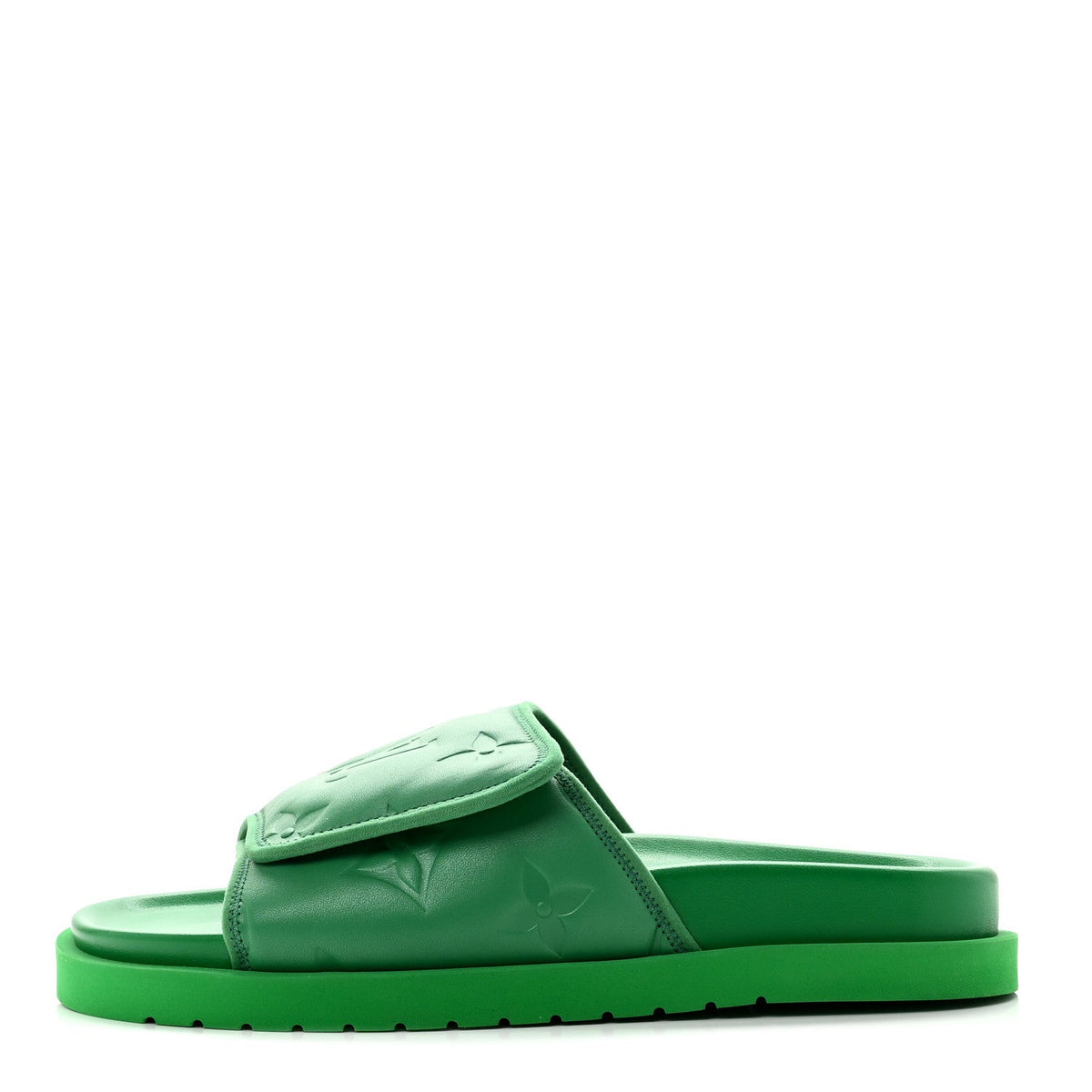 Embossed Monogram Pool Pillow Comfort Mules 9 Green