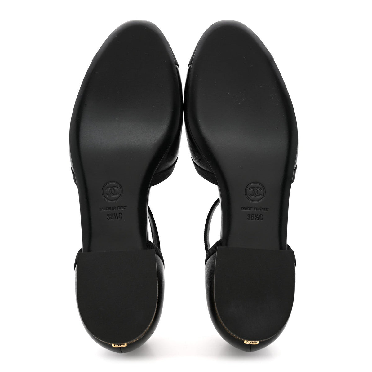 Lambskin Grosgrain Cap Toe Mary Jane Flats 38.5 Black