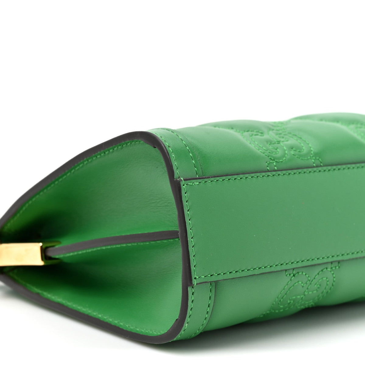 Calfskin GG Matelasse Large Slim Chain Shoulder Bag Spring Green Natural