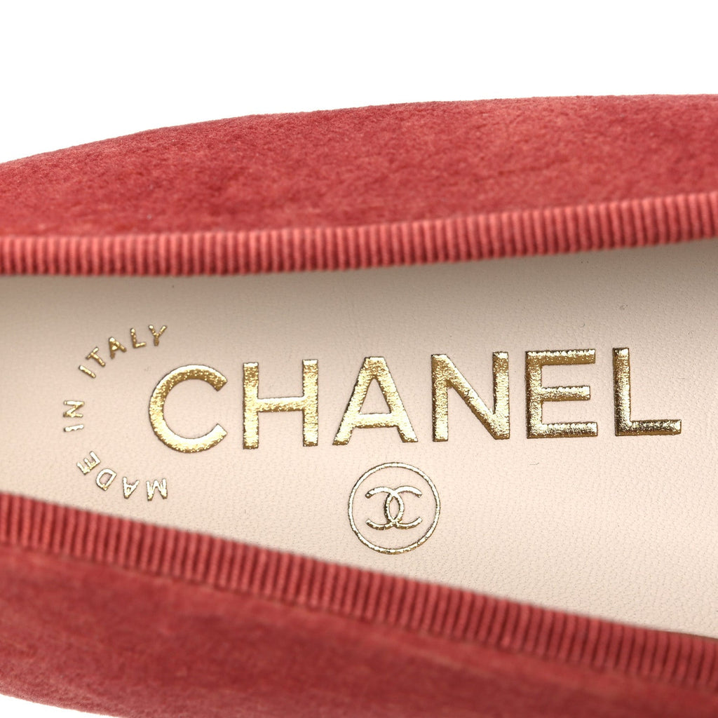Velvet Cap Toe CC Ballerina Flats 36.5 Dark Pink Black