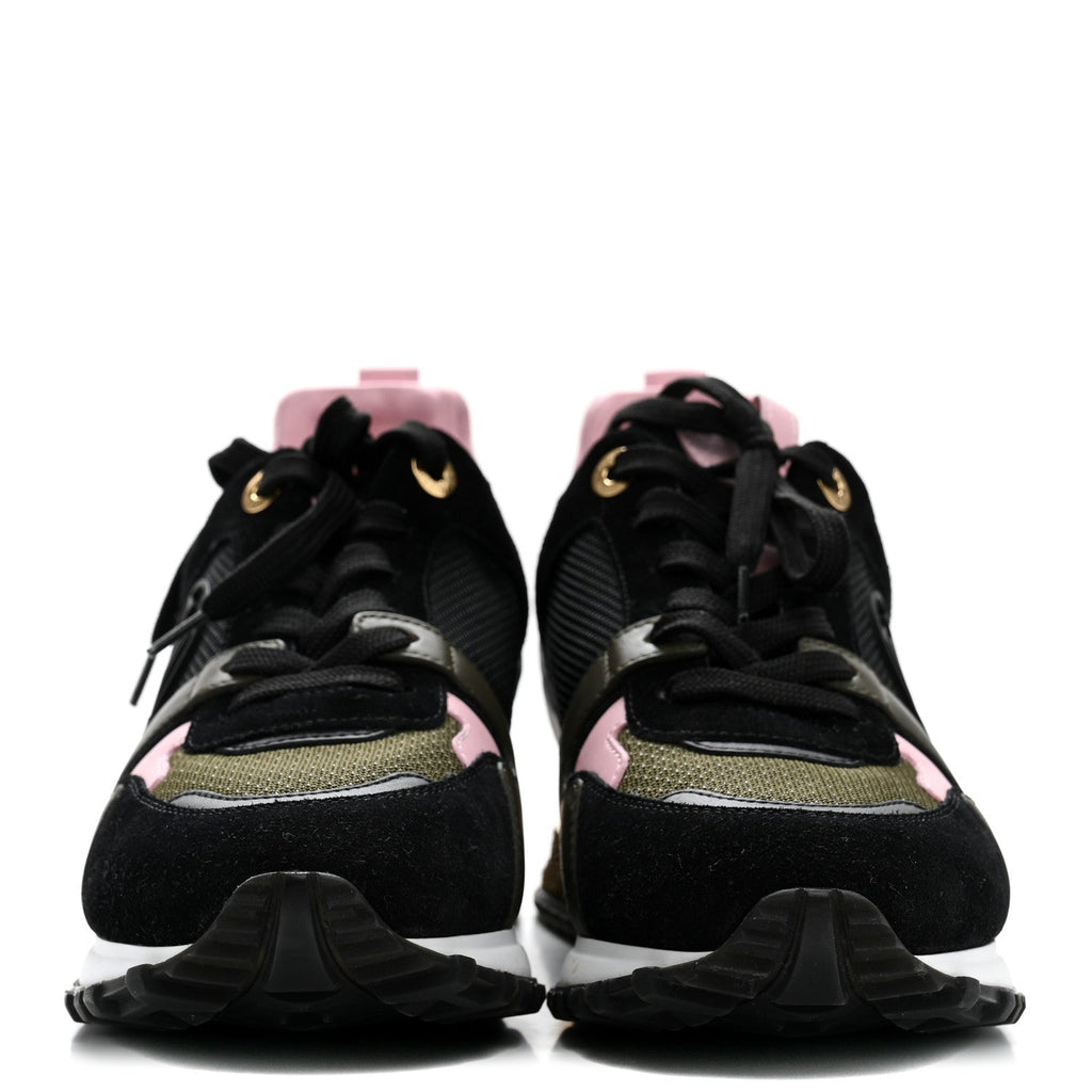 Suede Monogram Run Away Sneakers 37 Khaki Multicolor