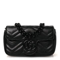 Calfskin Matelasse Monochrome GG Marmont Chain Belt Bag Black