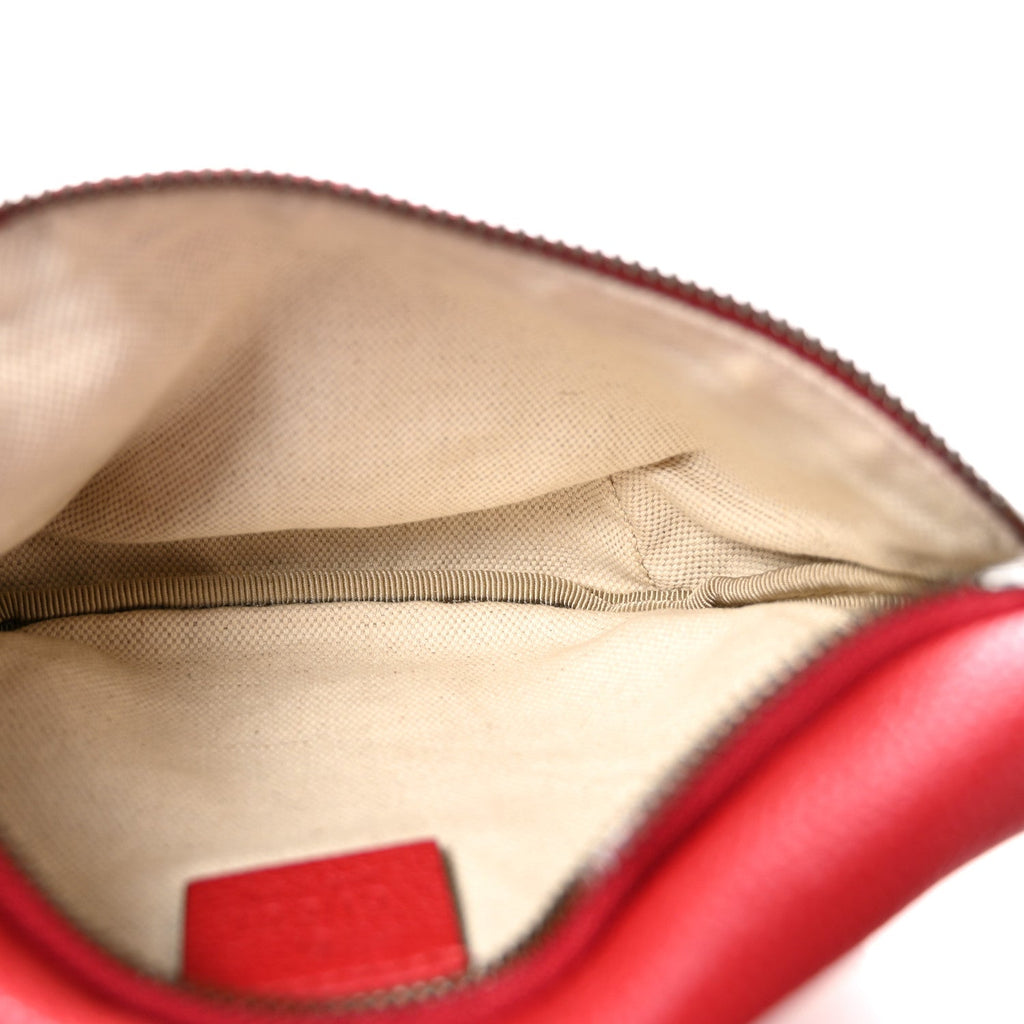 Grained Calfskin Small Logo Belt Bag Hibiscus Red