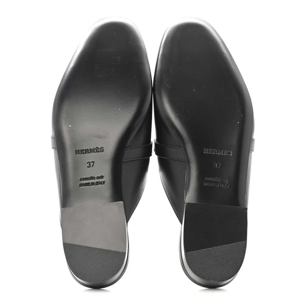 Lizard Calfskin Oz Mules 37 Ombre Black