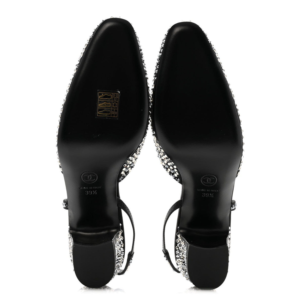 Strass Cap Toe CC Slingback Pumps 39.5 Black