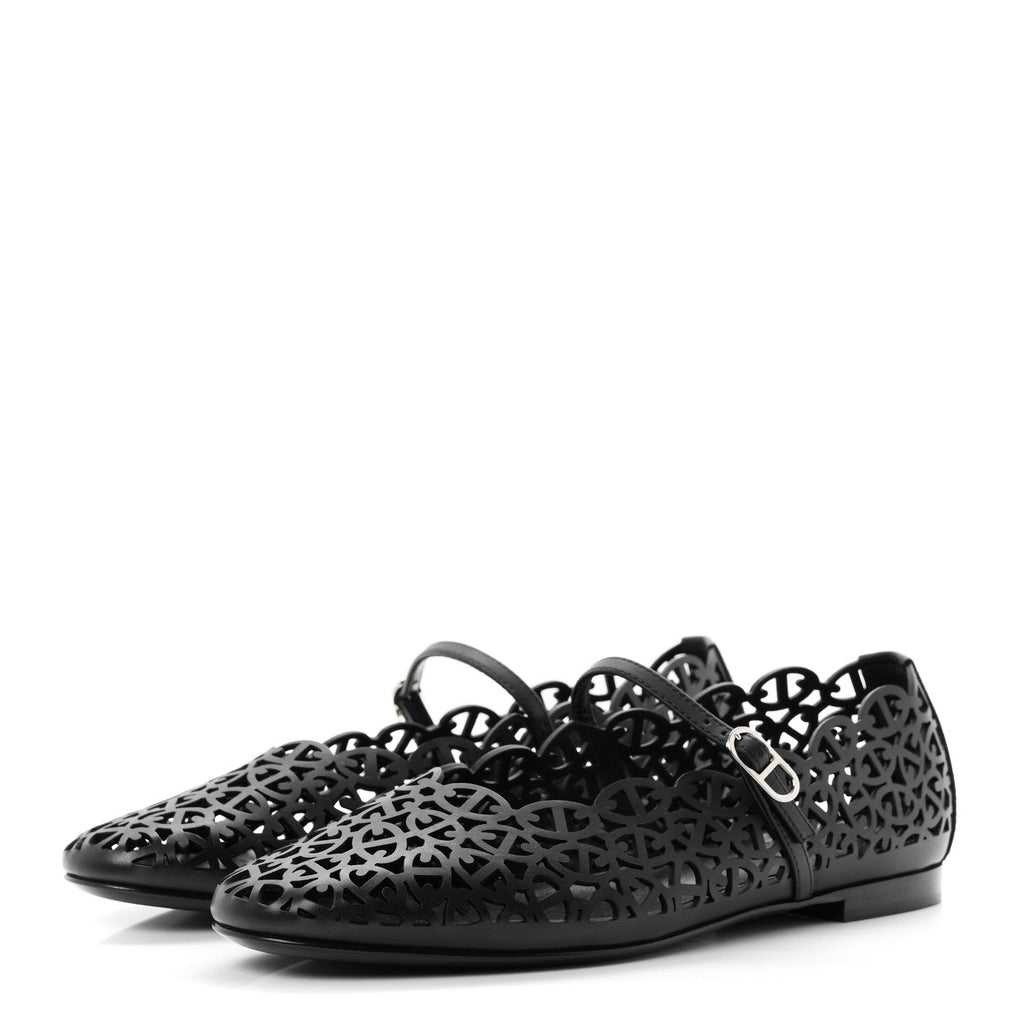 Calfskin Meli Ballet Flats 38.5 Black