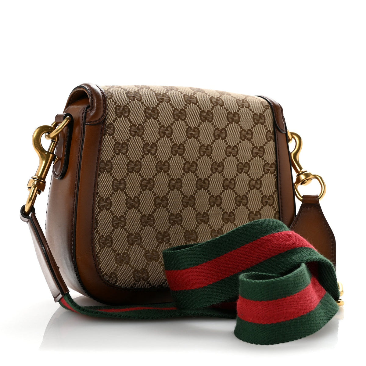 Monogram Medium Lady Web Shoulder Bag Beige Cuir