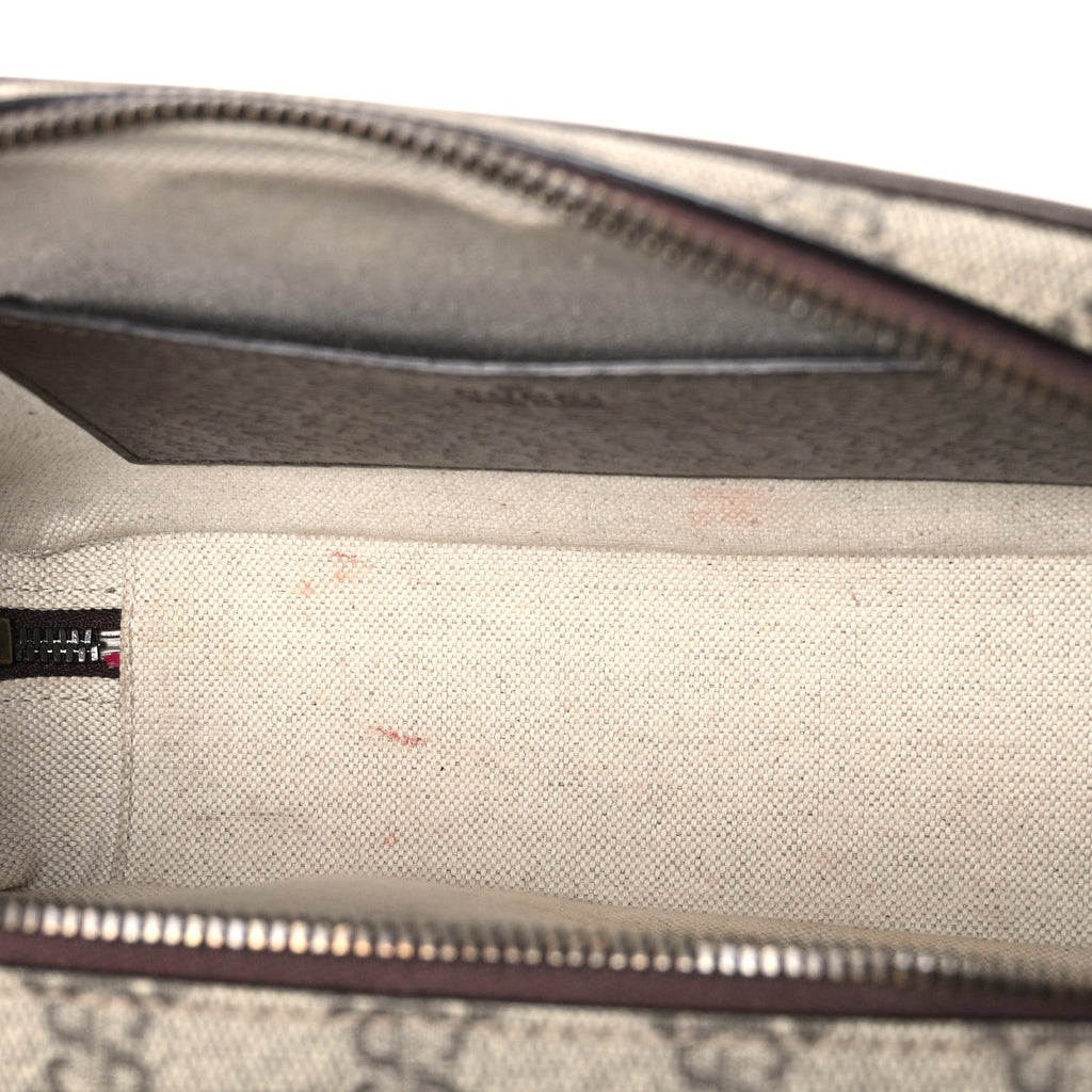 GG Supreme Monogram Web Small Ophidia Top Handle Shoulder Bag Brown