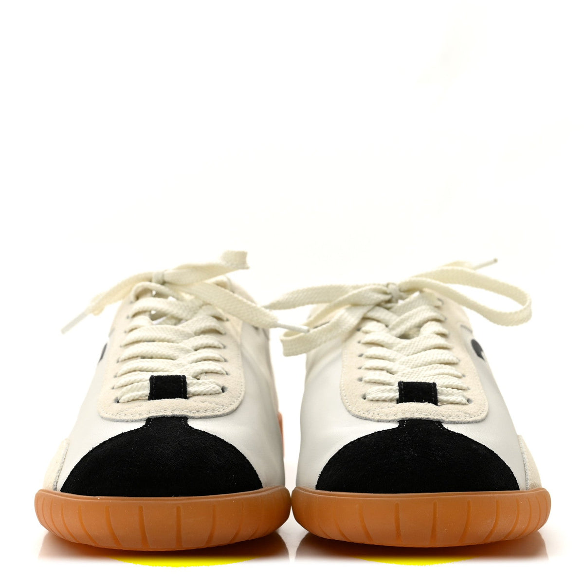 Calfskin Embossed Suede Sneakers 38.5 White Black