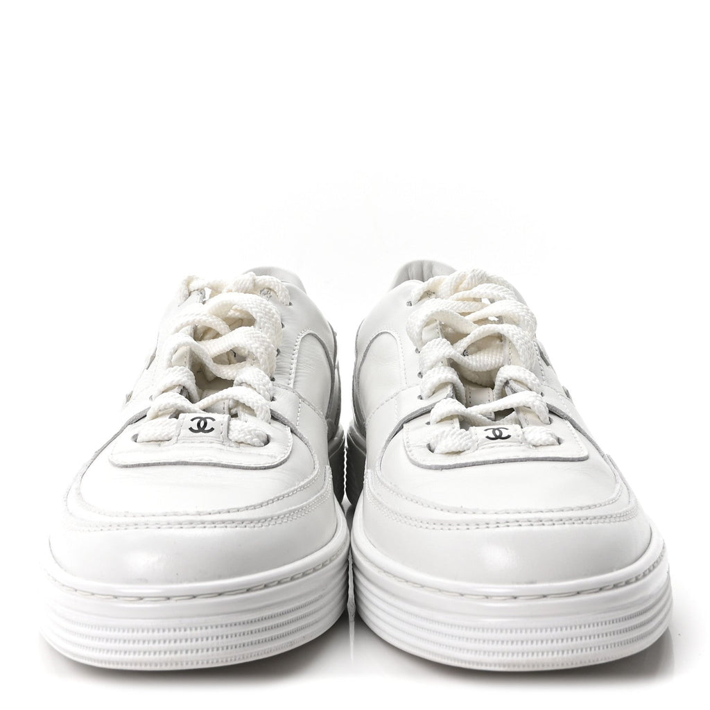 Calfskin Womens CC Sneakers 37.5 White