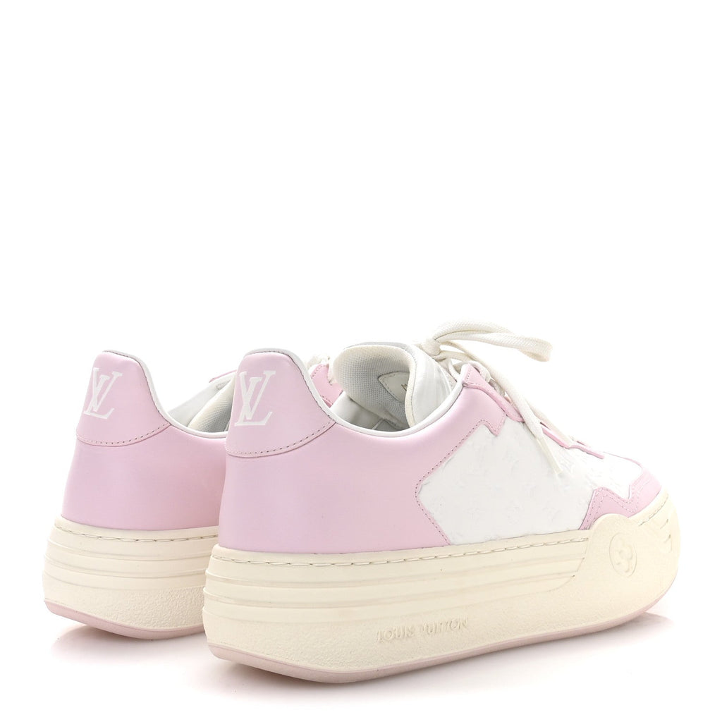 Calfskin Monogram LV Groovy Platform Sneakers 38 Pink