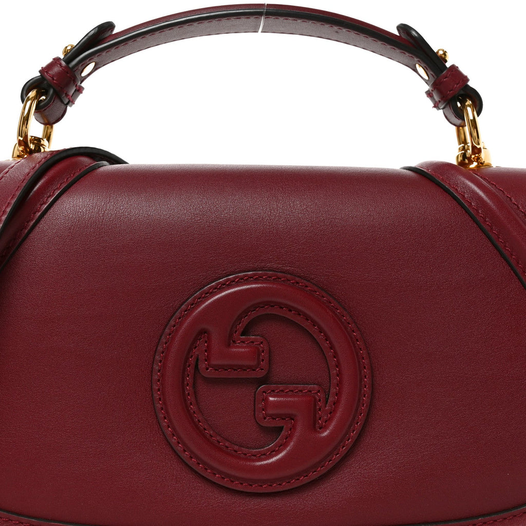 Roxy Calfskin Medium Blondie Top Handle Bag Rosso Ancora