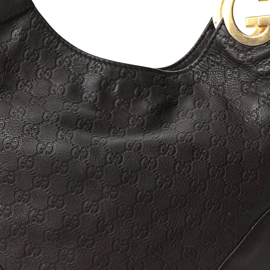 Guccissima Medium Charlotte Hobo Dark Brown