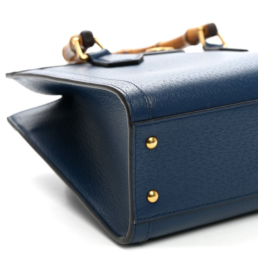 Textured Dollar Calfskin Web Small Diana Tote Bag Royal Crop