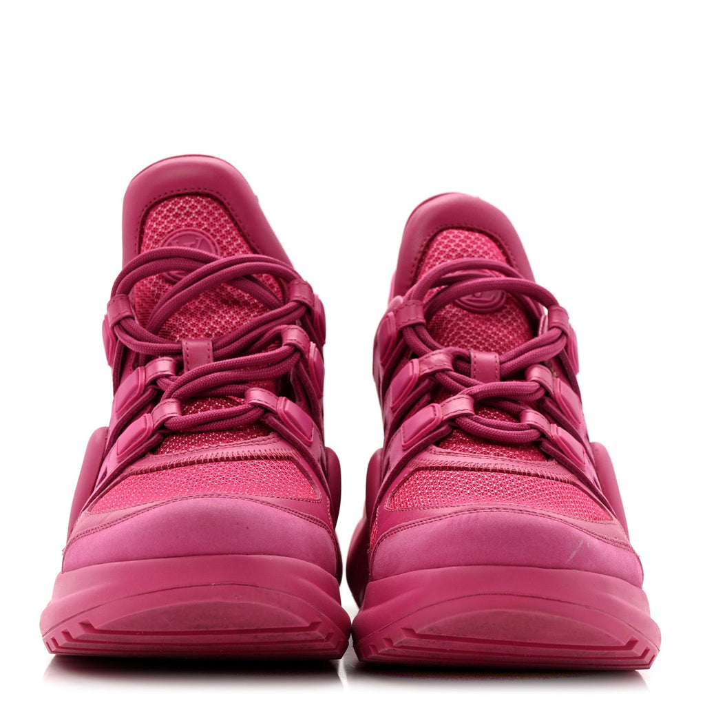 Calfskin Technical Nylon LV Archlight Sneakers 37 Rose Pop