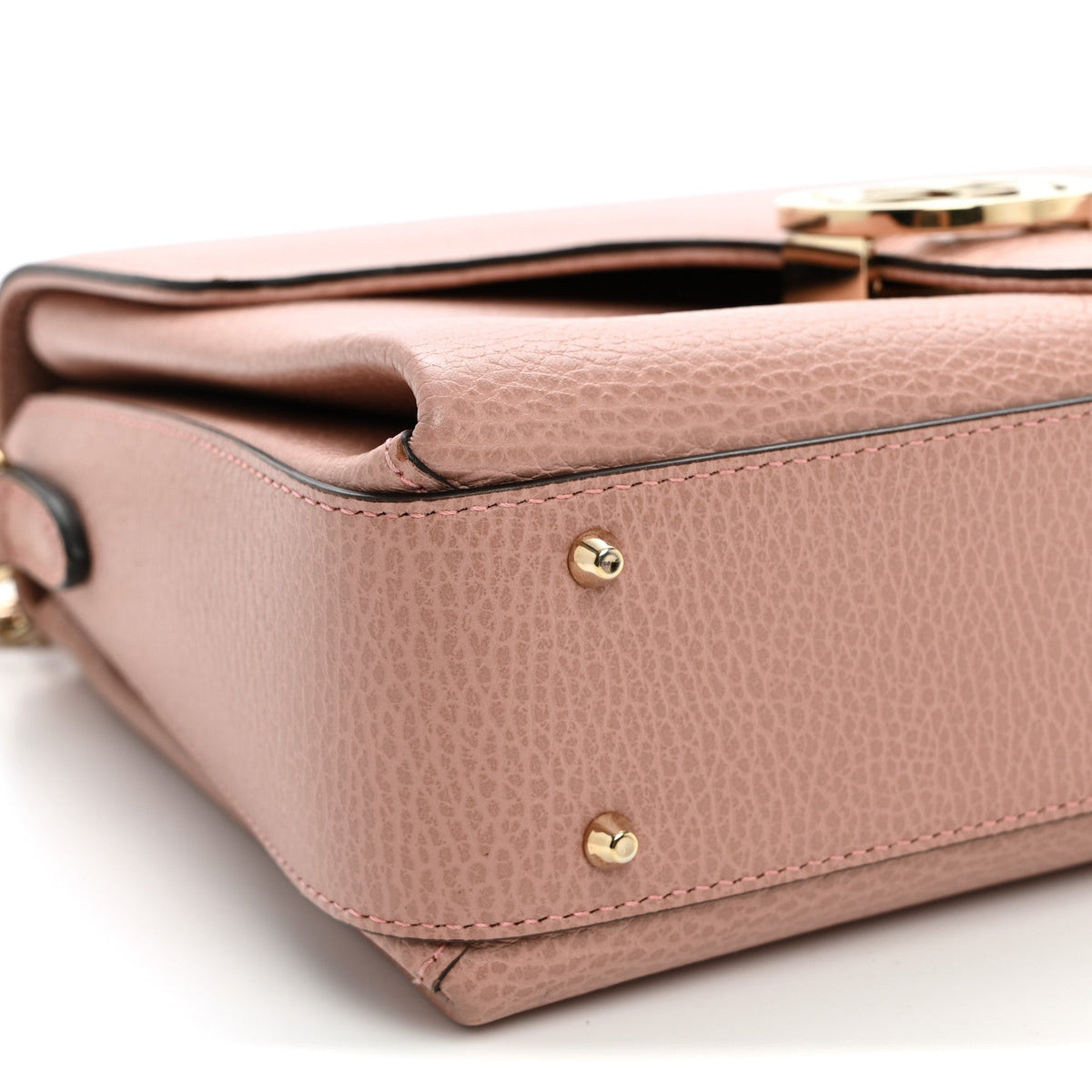 Dollar Calfskin Interlocking G Top Handle Shoulder Bag Soft Pink