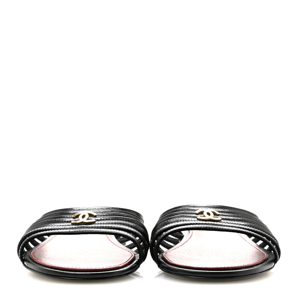 Goatskin CC Sandals 38.5 Black