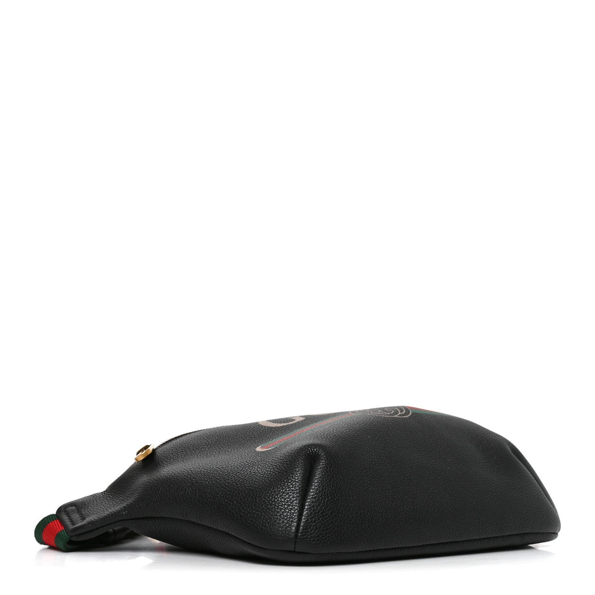 Grained Calfskin Logo Belt Bag Black