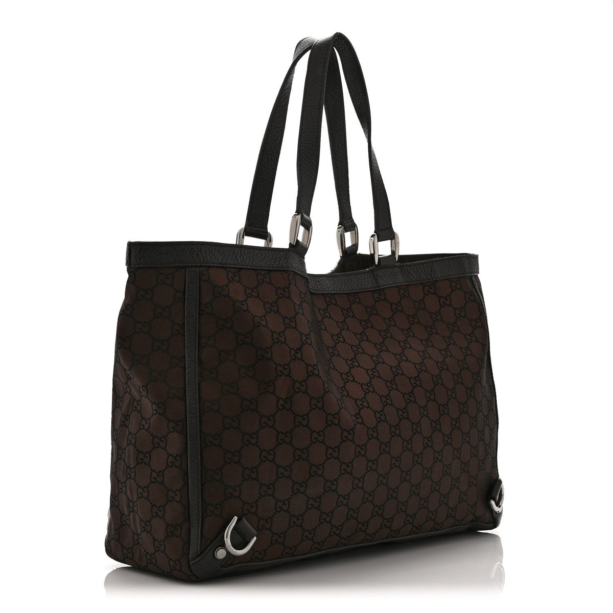 Nylon Monogram Large Abbey Tote Dark Brown