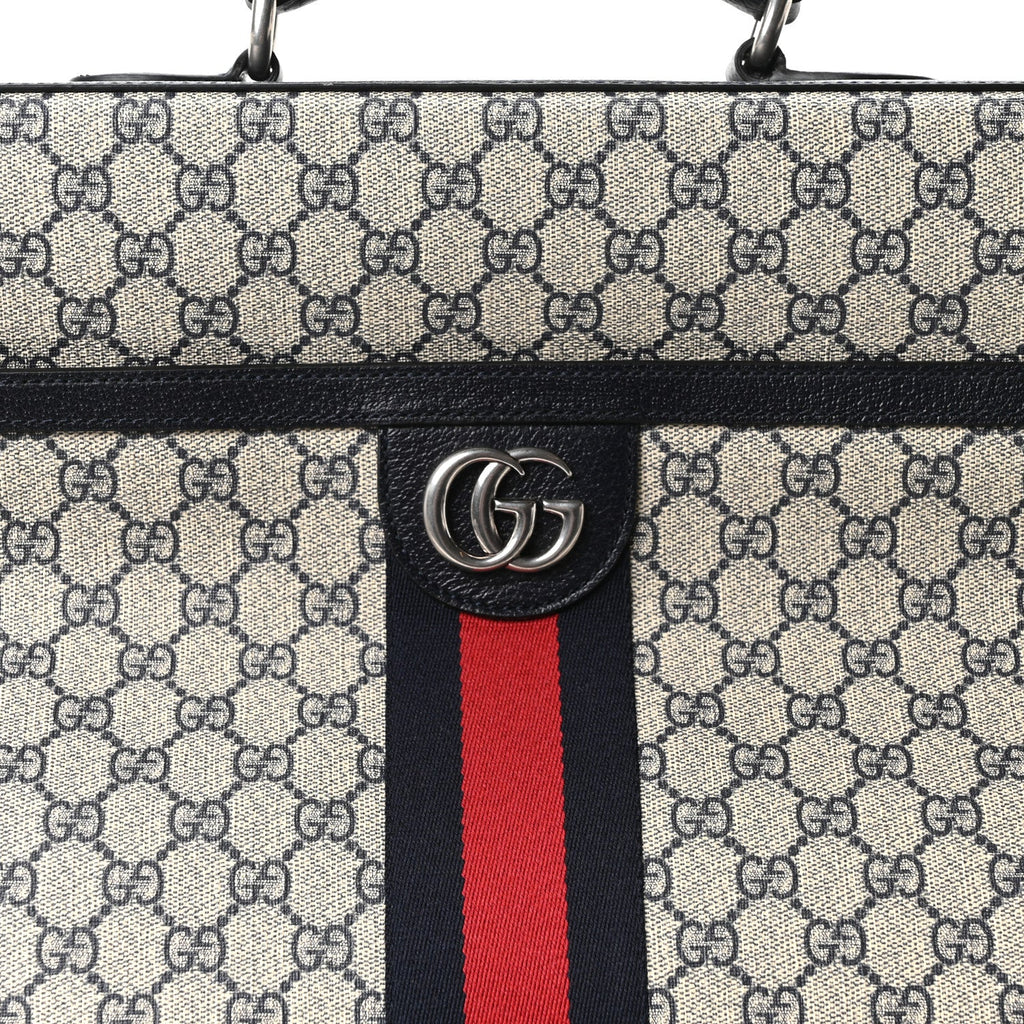 GG Supreme Monogram Web Savoy Garment Bag Beige Blue