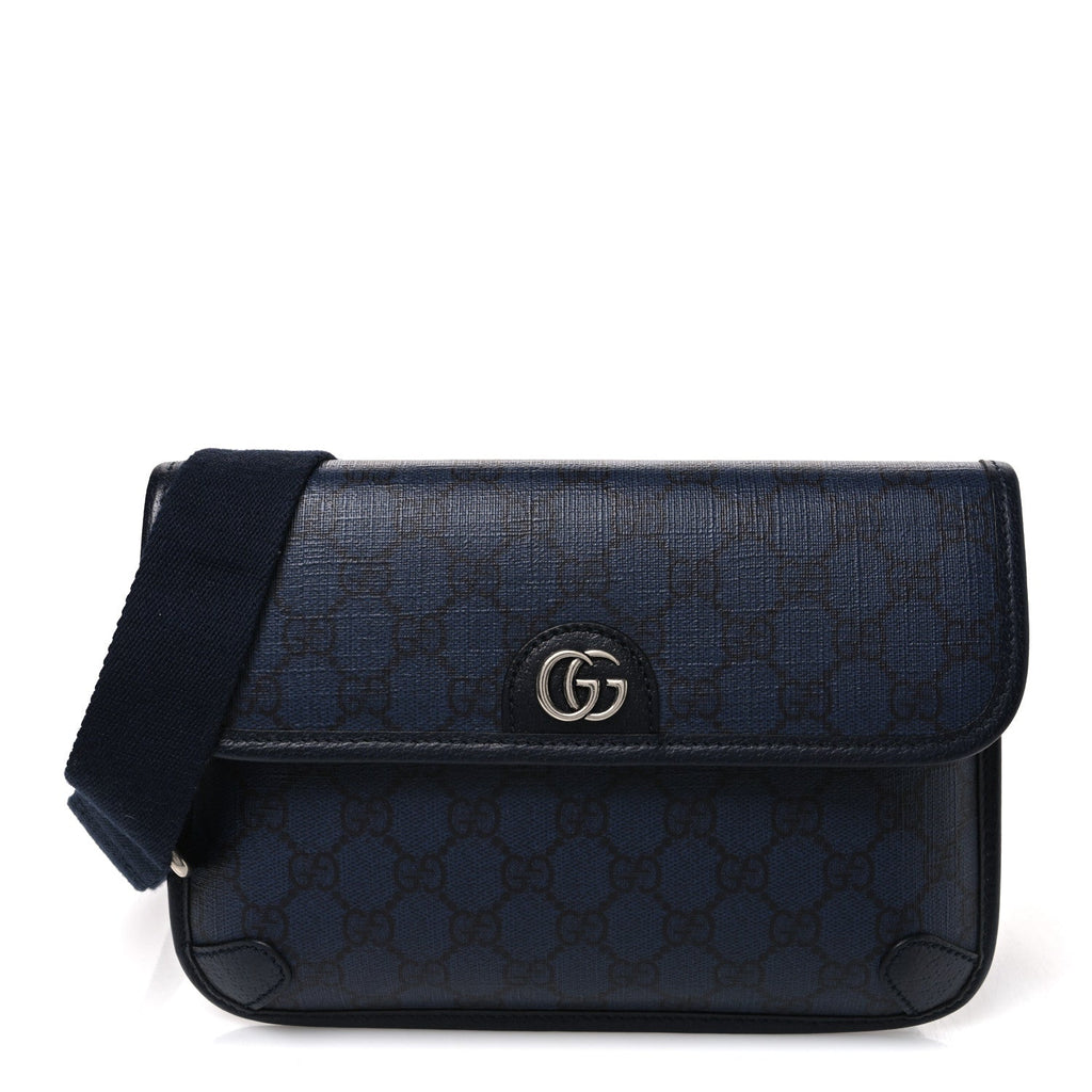 GG Supreme Monogram Small Ophidia Belt Bag Navy Black