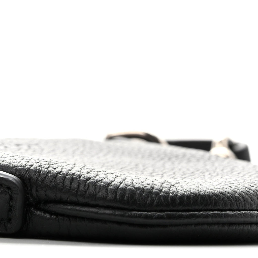 Pebbled Calfskin Mini B Shoudler Bag Black