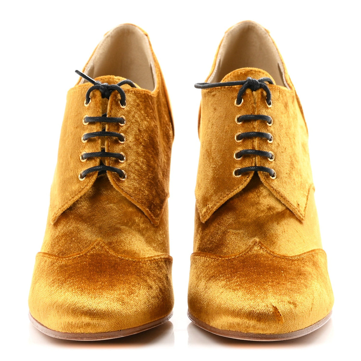 Velvet CC Lace Up Ankle Boots 39 Gold