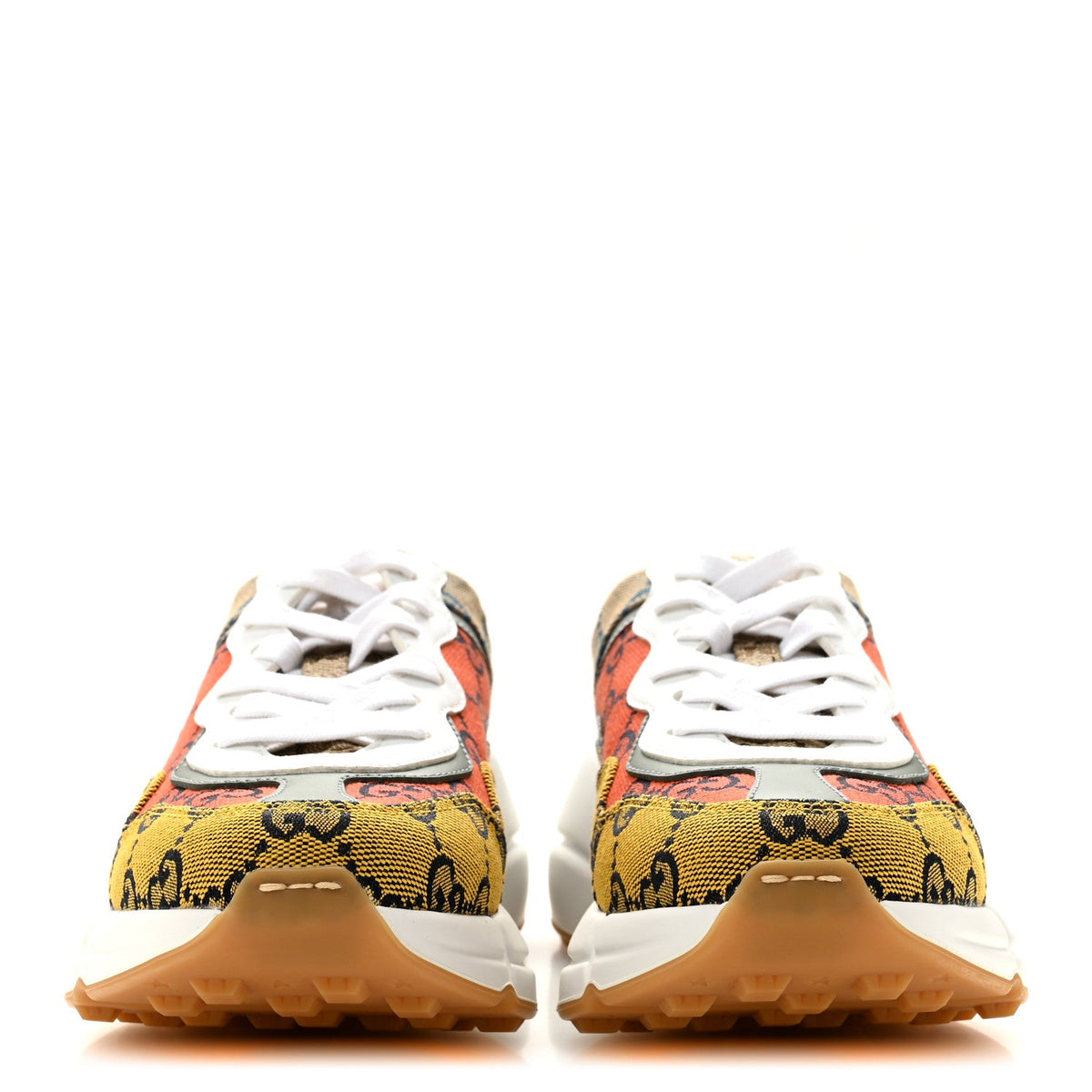 Monogram Multicolor Demetra Womens Rhyton Sneakers 35.5 Yellow Blue Great White Tabasco