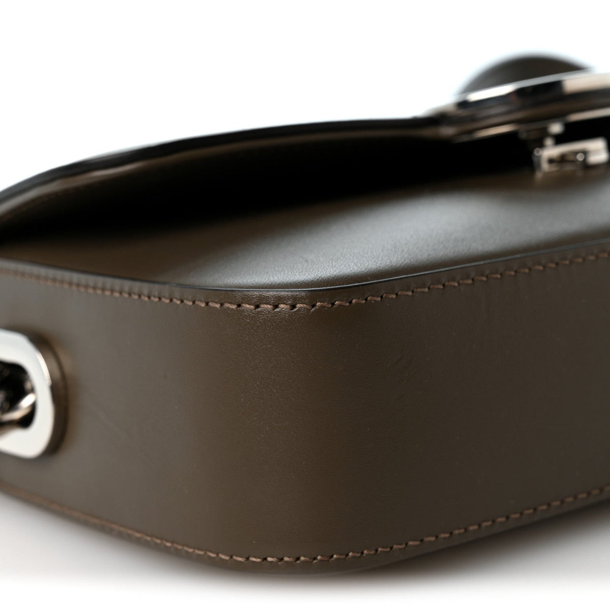 Senna Calfskin Petite GG Top Handle Shoulder Bag Brown