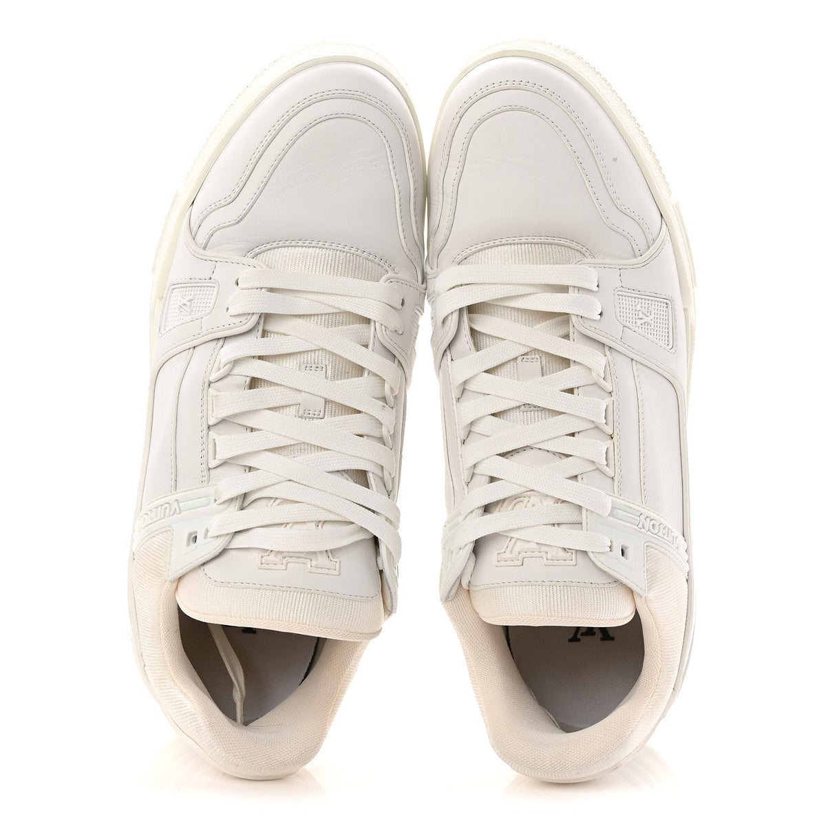 Calfskin Mens LV Trainer Sneakers 9.5 White