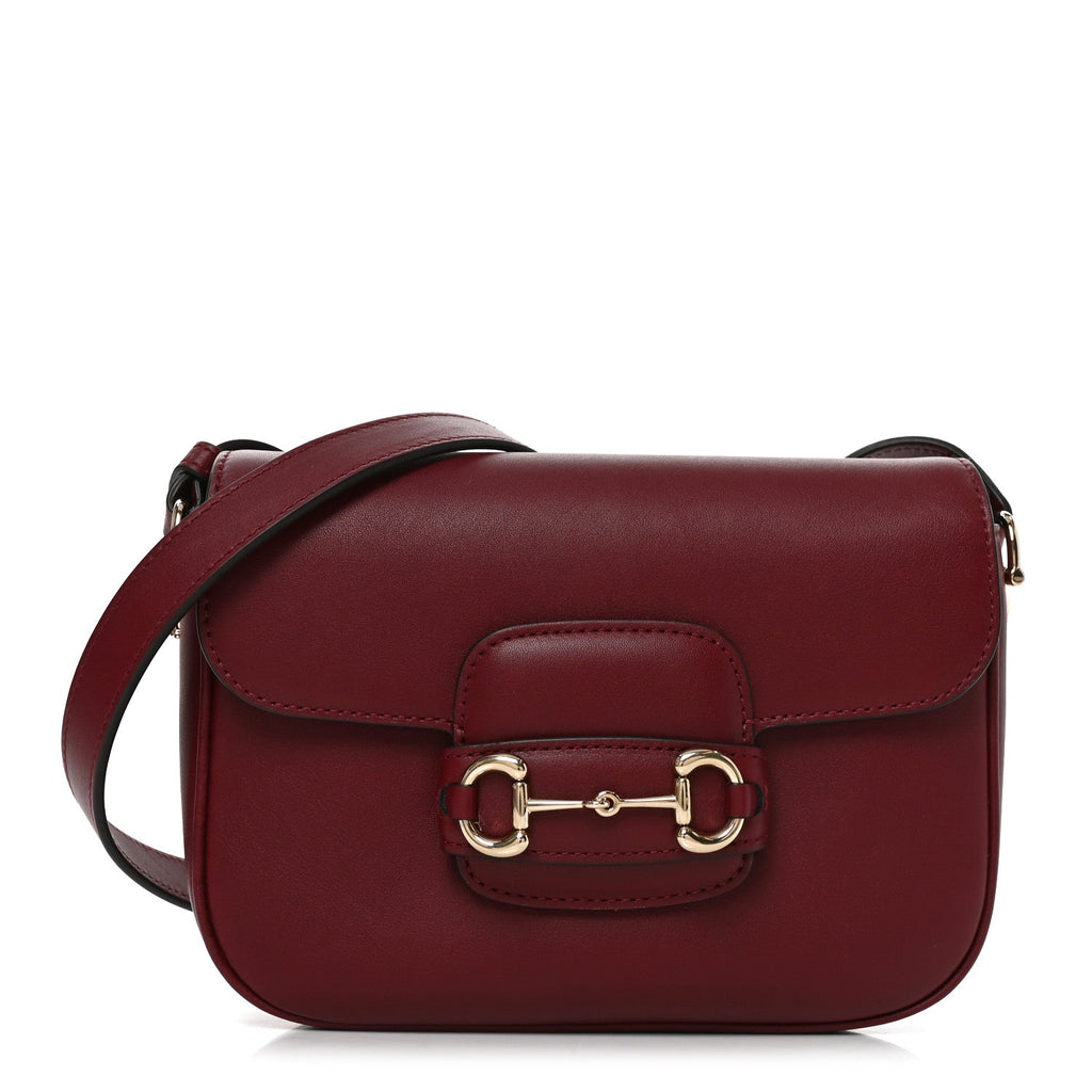 Arabella Calfskin Horsebit 1955 Shoulder Bag Rosso Ancora