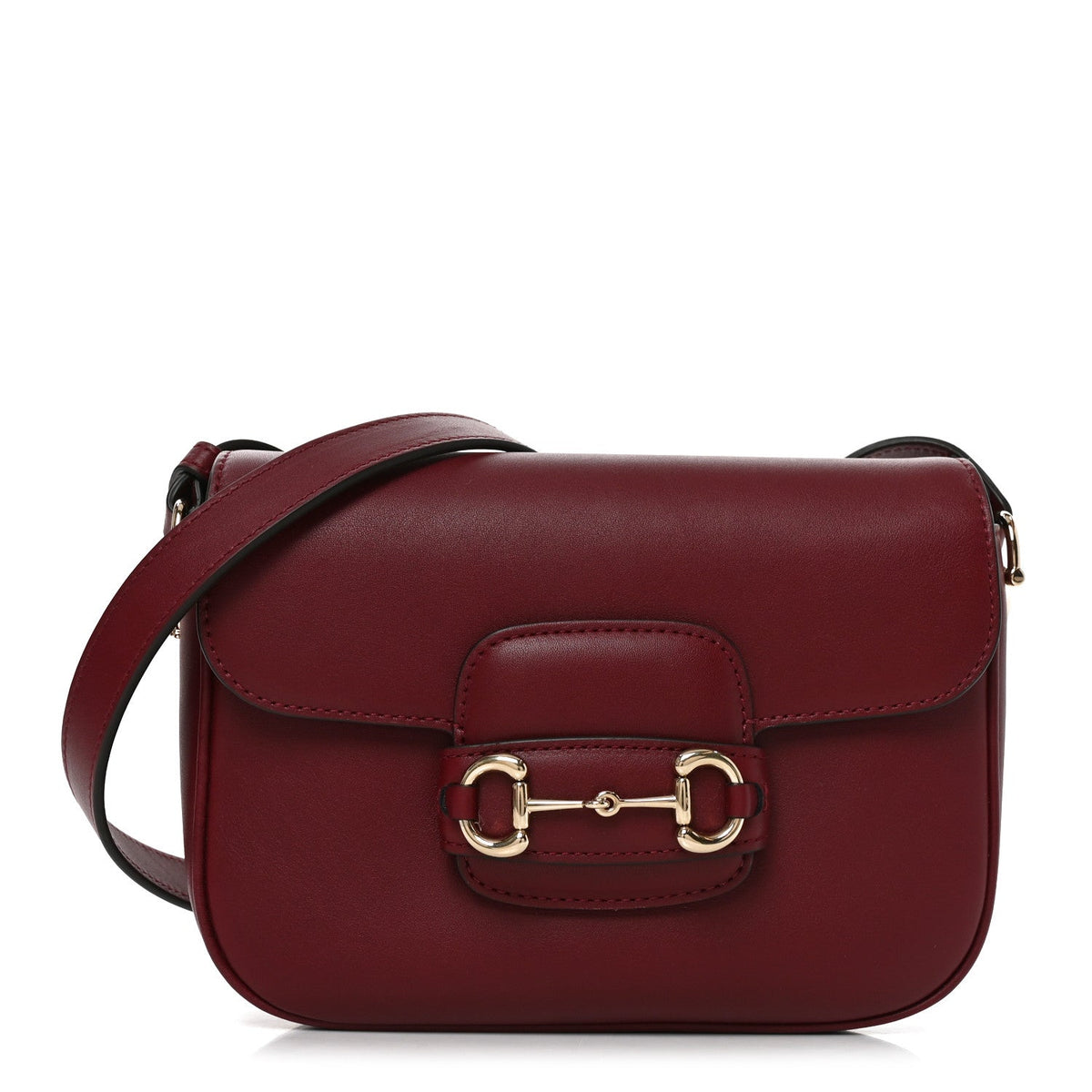 Arabella Calfskin Horsebit 1955 Shoulder Bag Rosso Ancora