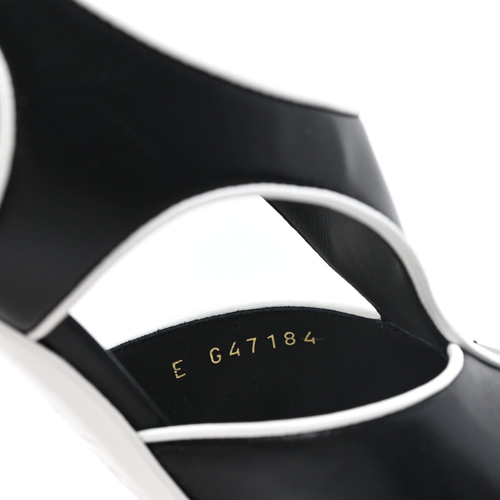 Lambskin CC Slingback Pumps 38 White Black