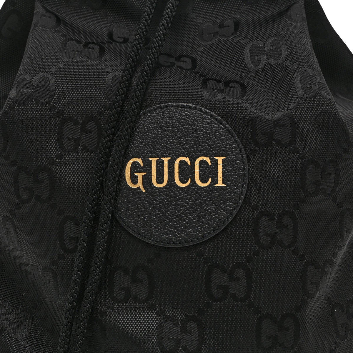 Econyl Nylon Monogram Off The Grid Drawstring Bucket Backpack Black