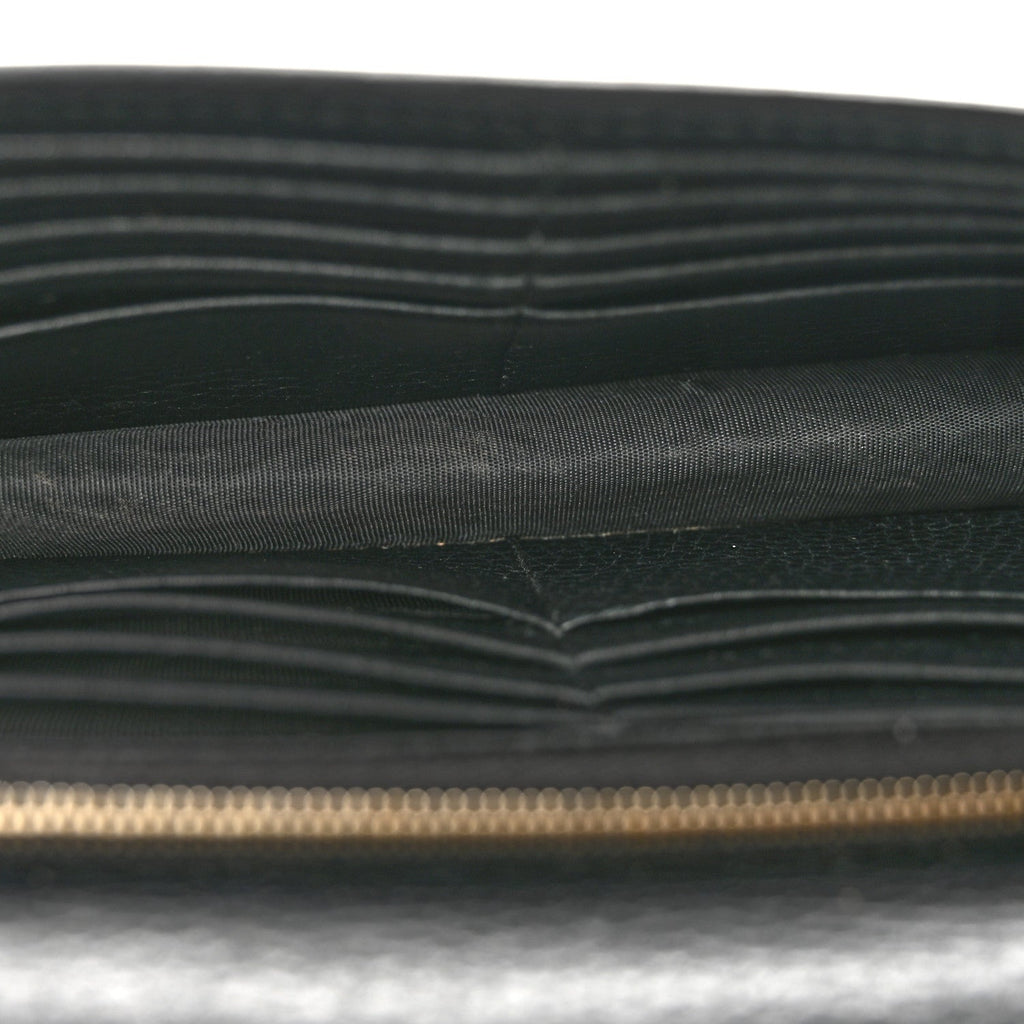 Dollar Calfskin Interlocking G Chain Wallet Black