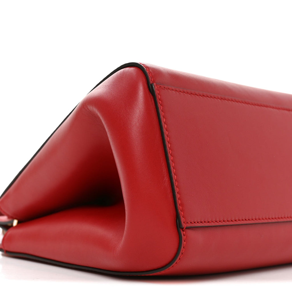 Nappa Bamboo Small Nymphaea Top Handle Bag Hibiscus Red