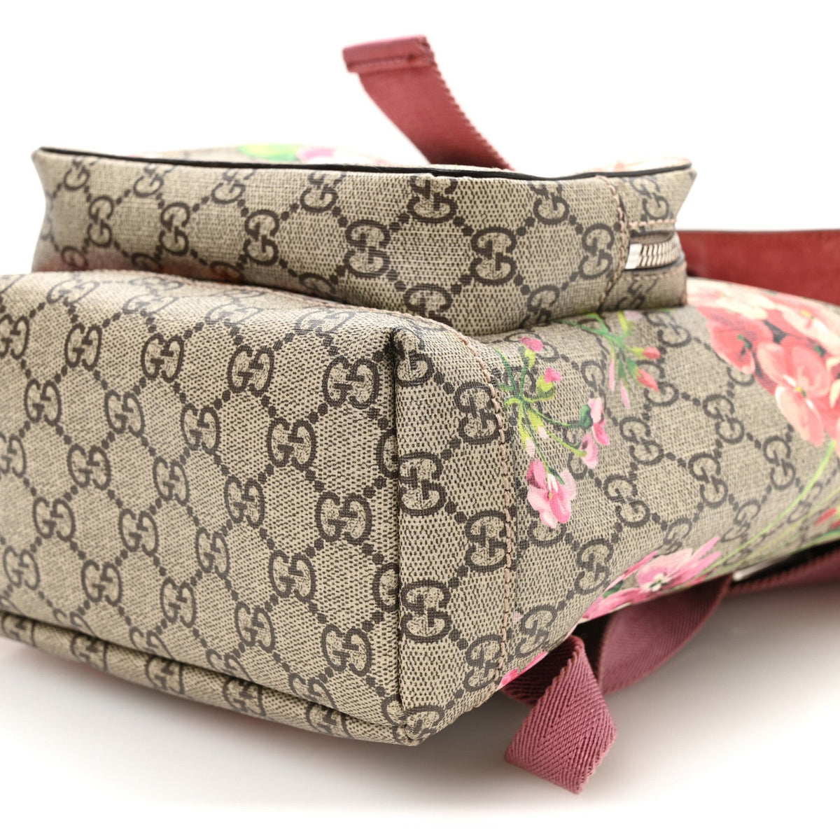 GG Supreme Monogram Blooms Small Single Buckle Backpack Beige Multicolor Dry Rose
