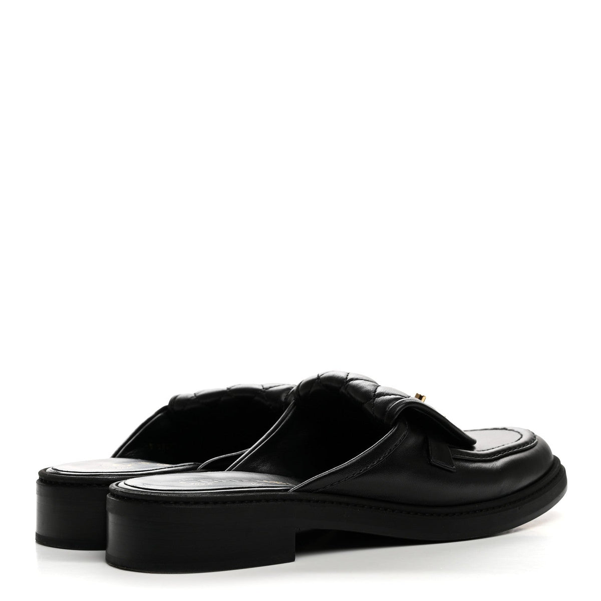 Lambskin Quilted CC Turnlock Mules 39.5 Black