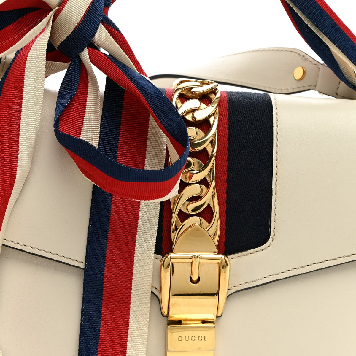 Calfskin Small Sylvie Shoulder Bag Off White