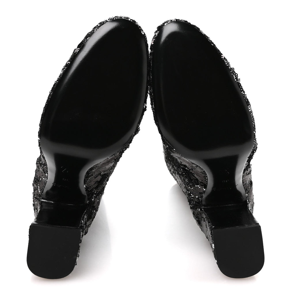 Sequin Donna High Boots 38 Black