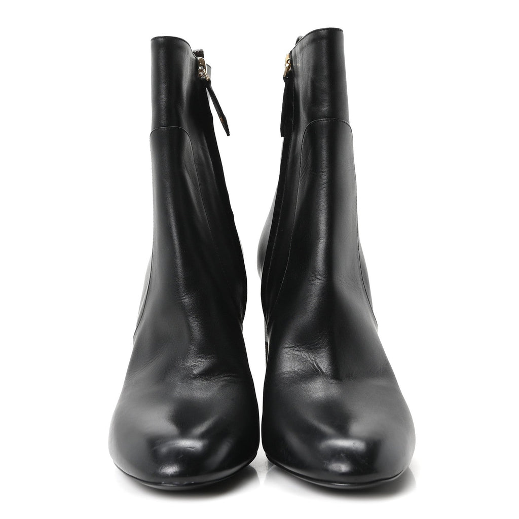 LV X YK Calfskin Monogram Silhouette Ankle Boots 38 Black