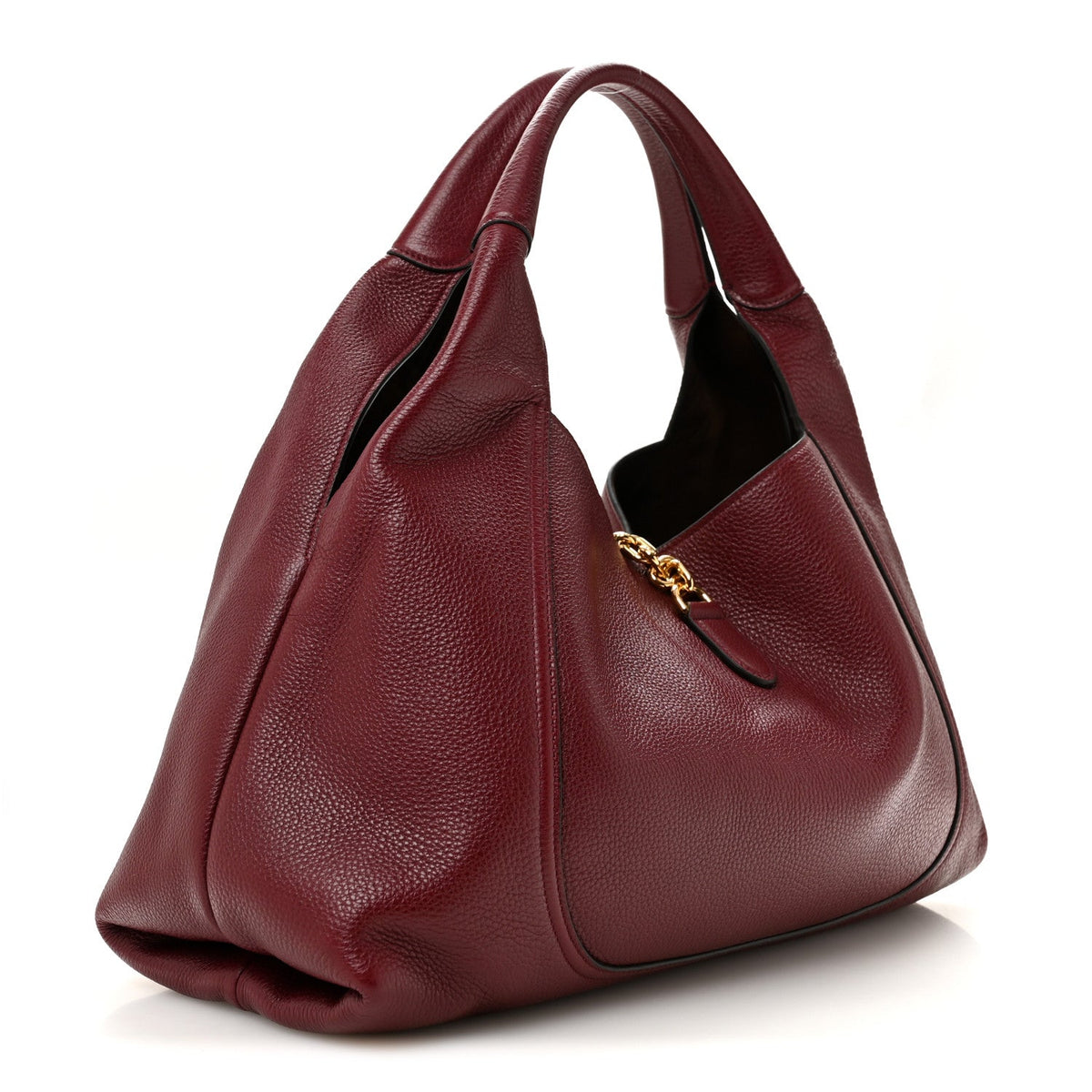 Grained Calfskin Softbit Maxi Shoulder Bag Rosso Ancora