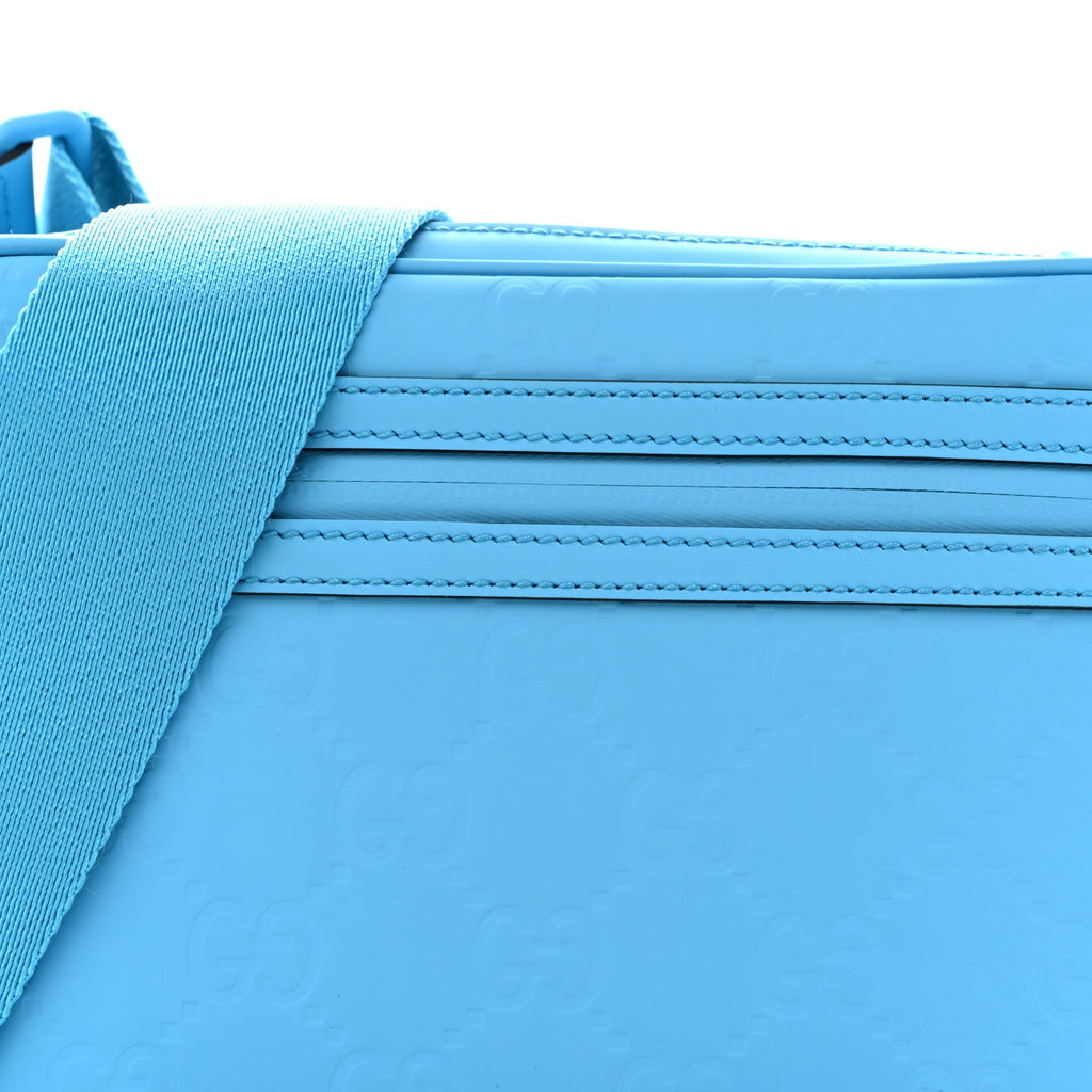 Rubber Effect Monogram GG Crossbody Bag Bright Blue