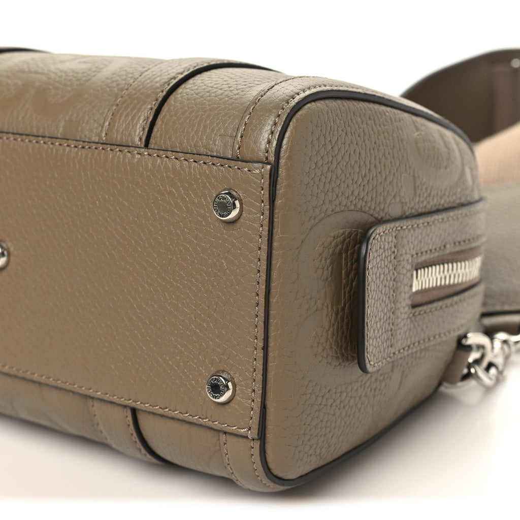 Piuma Calfskin Jumbo GG Embossed Mini Duffle Bag Good Taupe