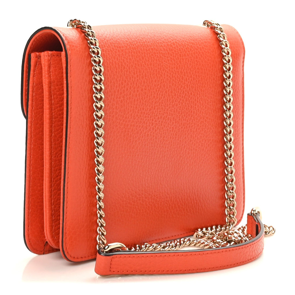 Dollar Calfskin Small Interlocking G Shoulder Bag Sun Orange