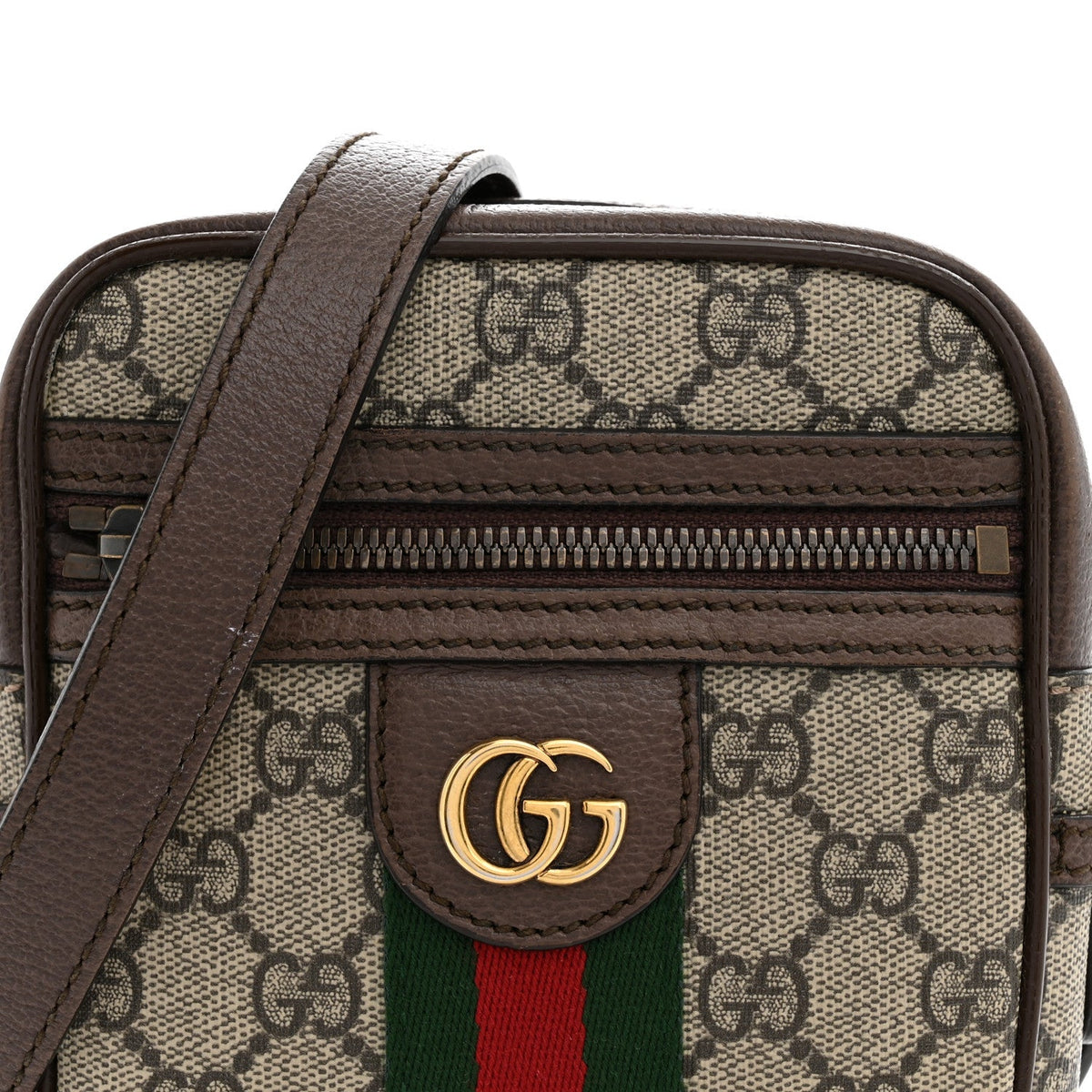 GG Supreme Monogram Web Mini Ophidia Messenger Brown