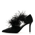 Grosgrain Feather Mary Jane Pumps 38 Black