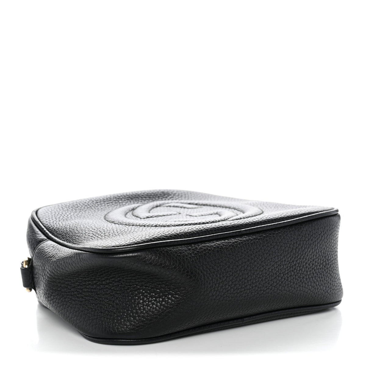 Pebbled Calfskin Small Soho Disco Bag Black