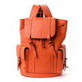 Piuma Calfskin Jumbo GG Embossed Double Buckle Backpack Good Orange