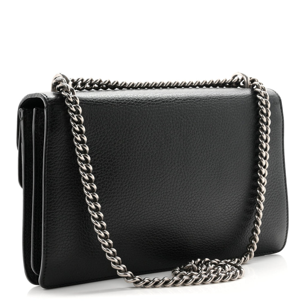 Pebbled Calfskin Small Dionysus Shoulder Bag Black